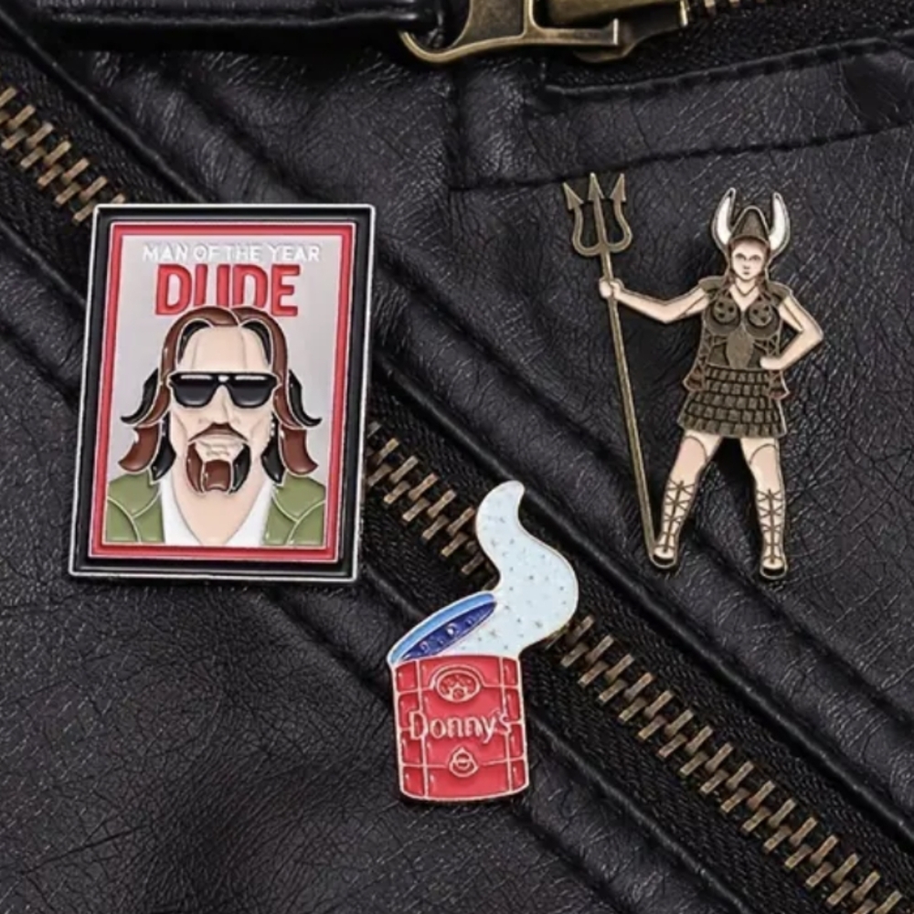 The Big Lebowski hat pin set, The Dude Hat pin, The Dude Abides enamel hat pin s